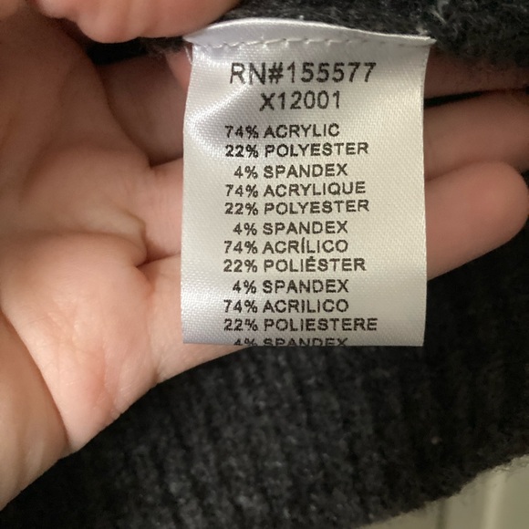 Carly Jean Los Angeles Charcoal Ribbed Sweater - Picture 3 of 3